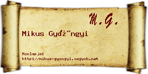 Mikus Gyöngyi névjegykártya